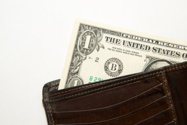 Banknot bize dolar ile eski cüzdan içinde