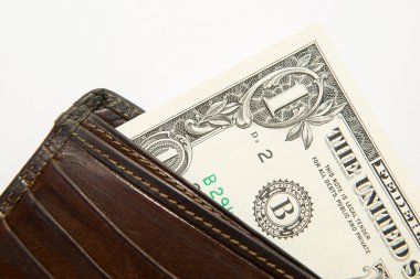 Banknot bize dolar ile eski cüzdan içinde