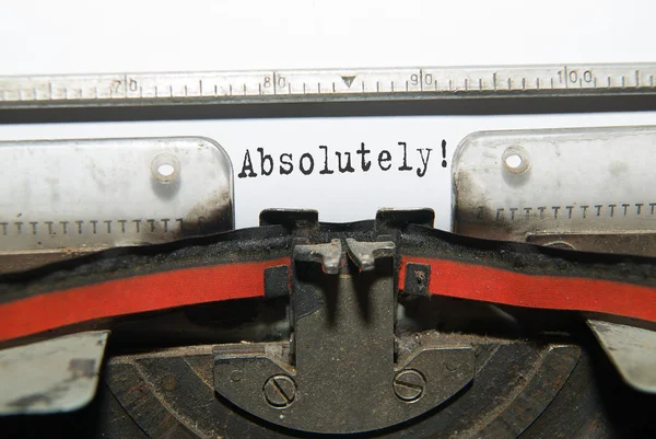 Sheet of paper with the inscription in the typewriter — Stock Photo, Image