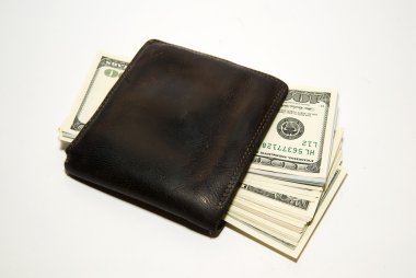 Banknot bize dolar ile eski cüzdan içinde