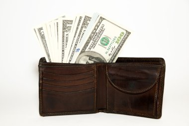 Banknot bize dolar ile eski cüzdan içinde