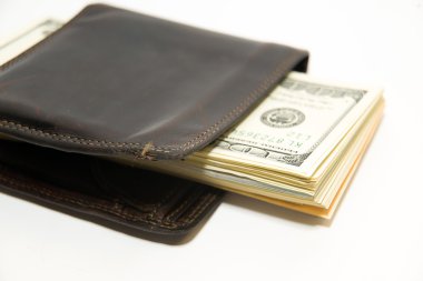 Banknot bize dolar ile eski cüzdan içinde