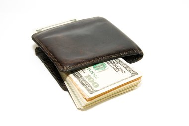 Banknot bize dolar ile eski cüzdan içinde