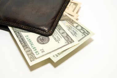 Banknot bize dolar ile eski cüzdan içinde