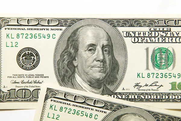 Portrait image of 100 US dollars — Stock Photo, Image