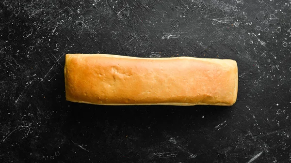 Vers Gebakken Heerlijk Brood Bakken Van Rogge Meel Bovenaanzicht Rustieke — Stockfoto