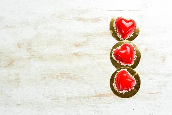 Postre Torta Forma Del Corazón Vista Superior Dulces —  Fotos de Stock