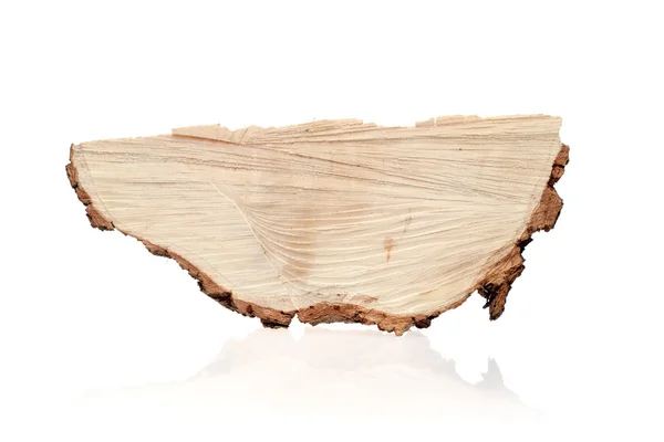 Pedazo de madera sobre un fondo blanco — Foto de Stock
