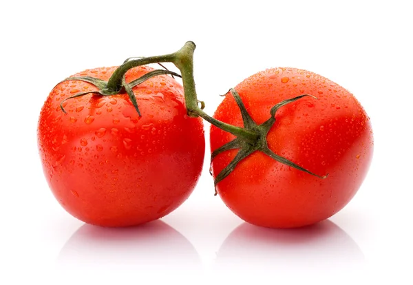 Zwei Tomaten auf weißem Hintergrund — Stockfoto