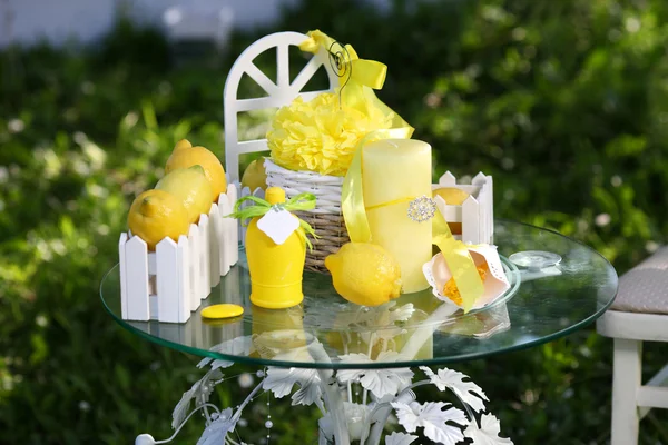 Decor with lemon on table — Stock Photo, Image