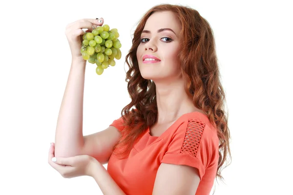 Gelukkig mooie jonge vrouw. Gezonde levensstijl. Gezond eten. — Stockfoto