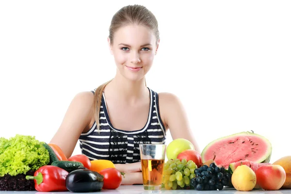 Immagine di bella donna con frutta — Foto Stock