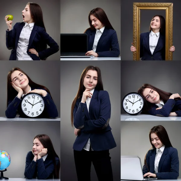 Collage adolescente chica educación —  Fotos de Stock