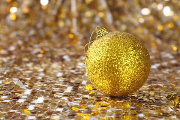 Золотые Блестящие Рождественские Шарики Новым Годом Украшения Весёлого Рождественского Украшения — стоковое фото