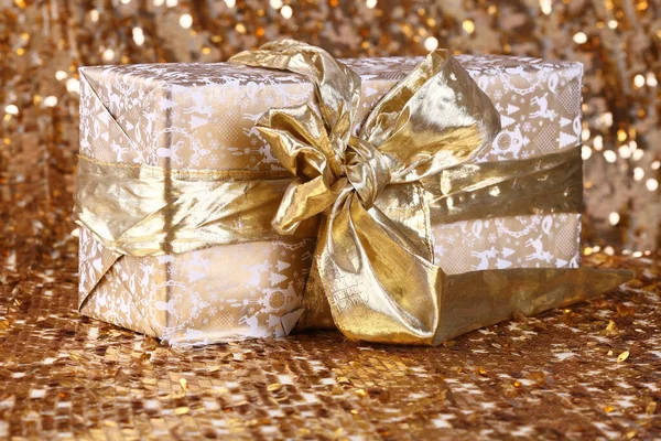 Golden Gift Boxe Ribbon — Stock Photo, Image