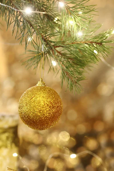 Christmas Frame Christmas Balls Garland Red Golden Decorations — Stock Photo, Image