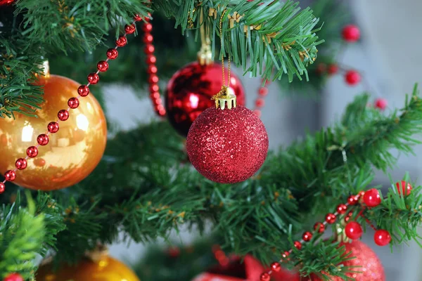 Fond Noël Boules Branche Épinette — Photo