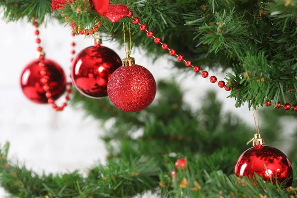 Decoración Del Árbol Navidad Sobre Fondo Brillante —  Fotos de Stock