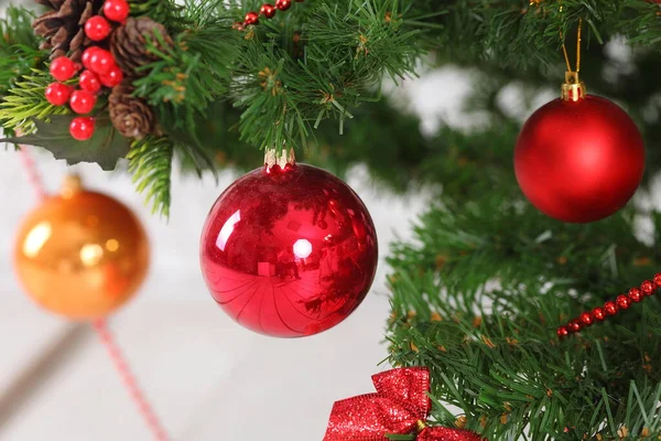 Decorare Albero Natale Sfondo Luminoso — Foto Stock