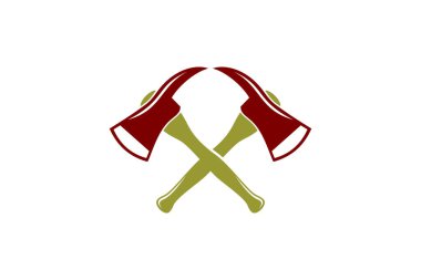 Çapraz İtfaiyeci Eksenleri Sembol Logosu Tasarımı