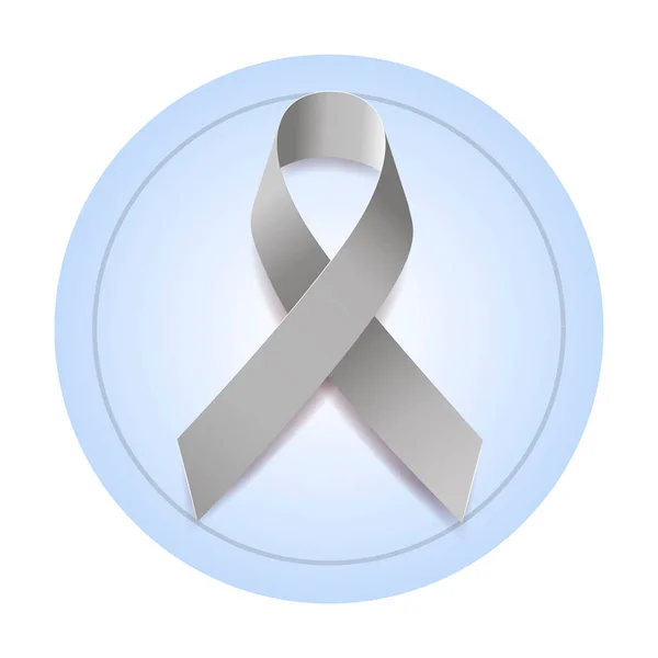 Brain cancer awareness month concept. Banner with grey ribbon. Vector — Stock Vector