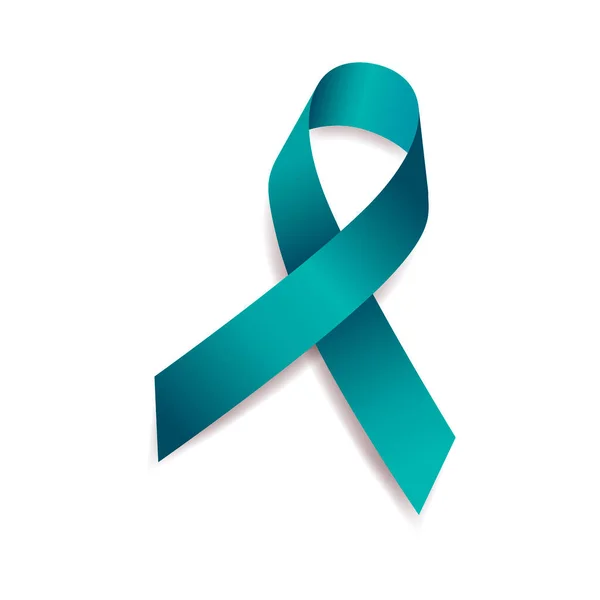 Sexsual Assault Awareness Month Concept Banner Template Teal Ribbon Vector — Stock Vector