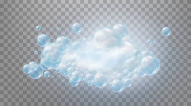 Kabarcıklı gerçekçi mavi köpük sabunu..