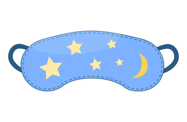 Sleep mask in flat style. Sleeping eye protection wear accessory, for relax in traveling. — Stock Vector