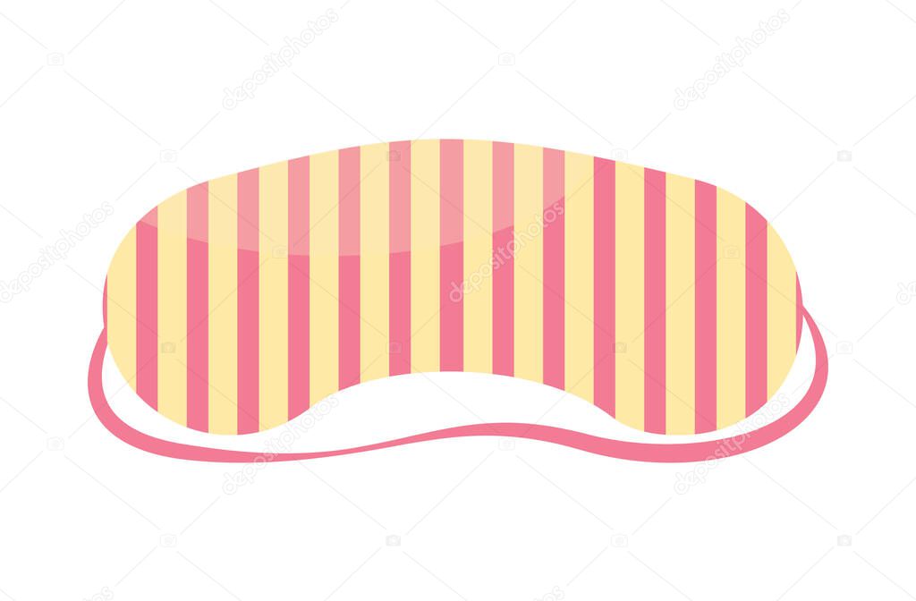 Sleep mask in flat style. Sleeping eye protection wear accessory, for relax in traveling.
