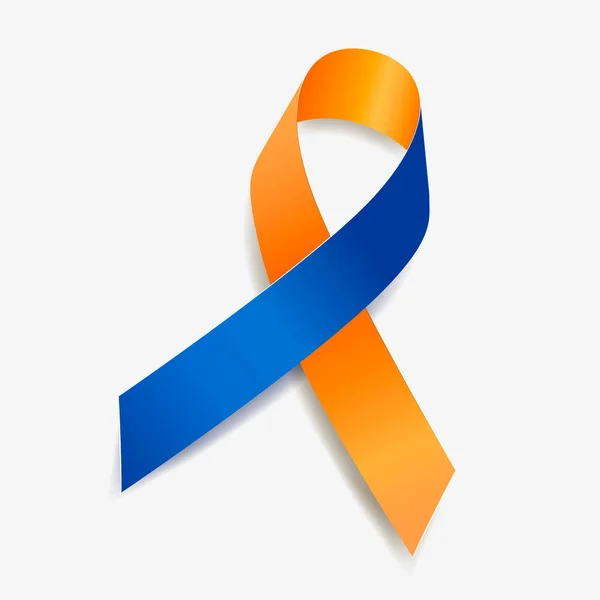 Orangefarbenes Und Blaues Band Vereinzelt Auf Weißem Hintergrund Vektorillustration — Stockvektor