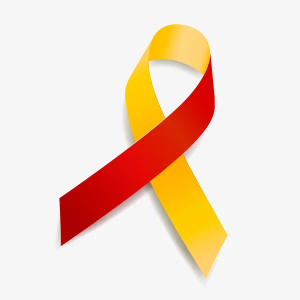Consciência Fita Vermelha Amarela Dia Mundial Hepatite Coronavírus Hiv Infecção — Vetor de Stock