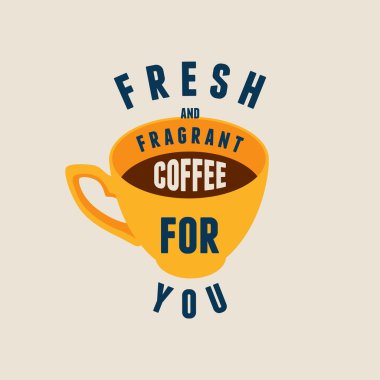 Kahve tipografik vintage tarzı poster. Retro vektör çizim.