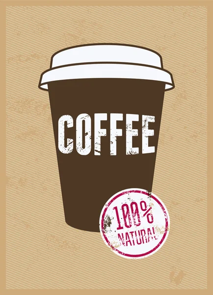 コーヒーの印刷スタイルのビンテージ グランジ ポスター。レトロなベクトル図. — ストックベクタ