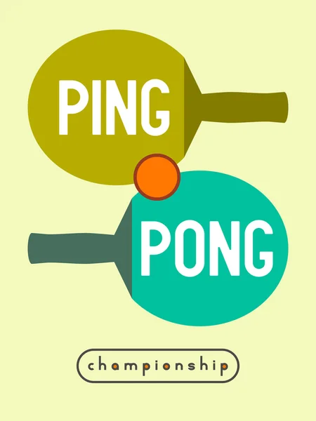 Ping Pong tipográfiai vintage stílusú plakát. Retro vektoros illusztráció. — Stock Vector