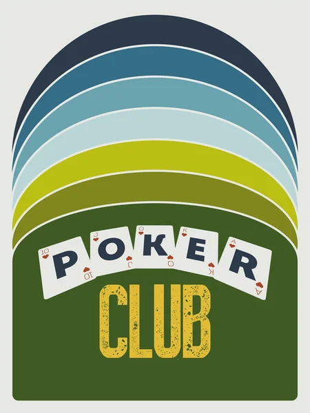 Poker club vintage style poster. Retro vector illustration. — Stock Vector