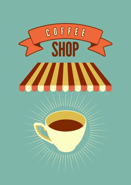 Coffee Shop typographical vintage style poster. Retro vector illustration. — Stock Vector