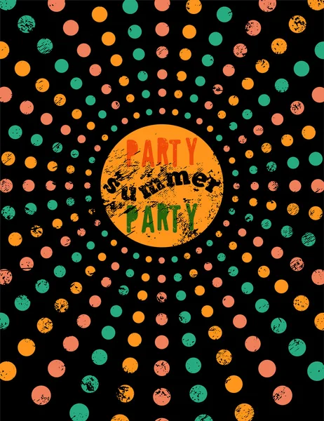 Typographic Summer Party grunge design poster retrò. Illustrazione vettoriale . — Vettoriale Stock