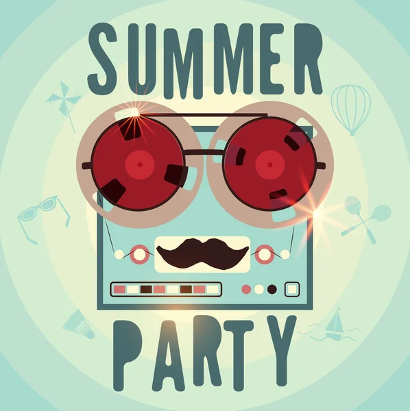 Tipográfiai Summer Party retro plakát design. Vektoros illusztráció. — Stock Vector