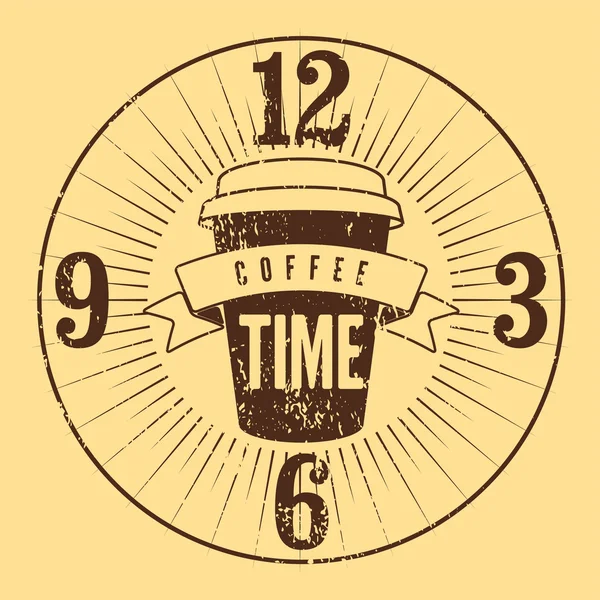 Coffee Time typographical grunge vintage style poster. Retro vector illustration. — Stock Vector