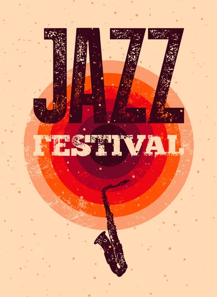 Cartaz do Festival de Jazz. Ilustração retro tipográfica do vetor grunge . — Vetor de Stock