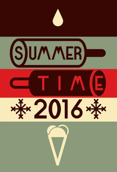 Cartaz tipográfico da hora de verão. Ilustração vetorial . — Vetor de Stock