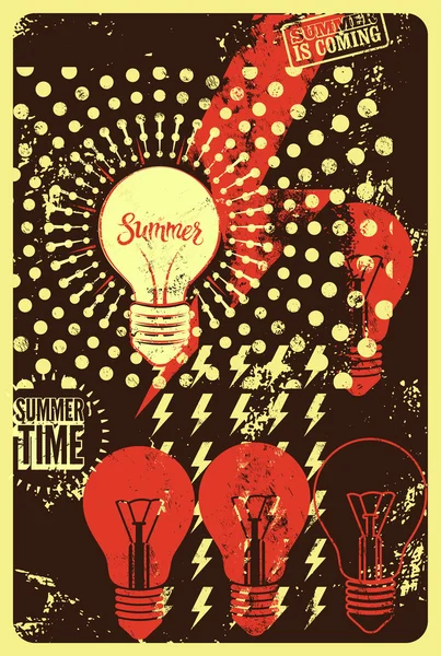 Diseño tipográfico de póster retro Grunge Summer Time. Ilustración vectorial . — Vector de stock