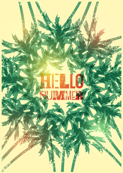 Γεια σας το καλοκαίρι! Καλοκαίρι τυπογραφικές grunge αφίσα ρετρό σχεδιασμό. Vector εικονογράφηση. — Διανυσματικό Αρχείο