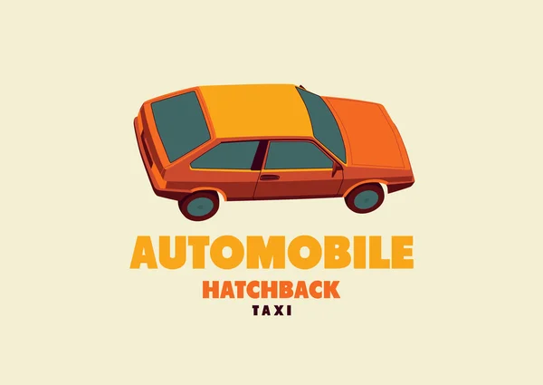 Typografische retro taxi cab poster. Vectorillustratie. — Stockvector