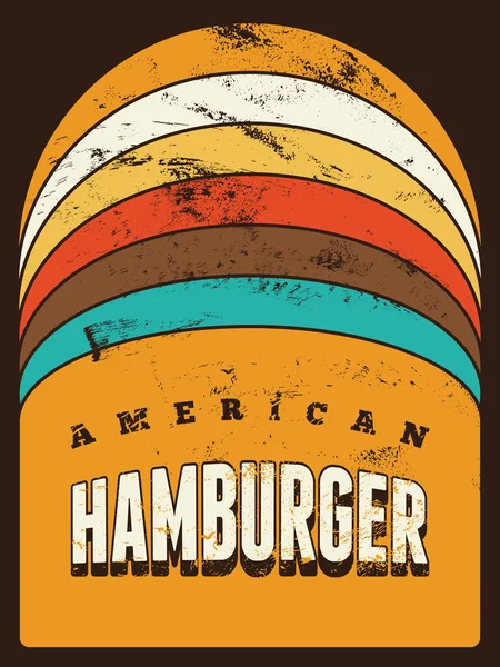 Hamburger Typograficzny Styl Vintage Grunge Plakat Projekt Ilustracja Wektora Wstecznego — Wektor stockowy
