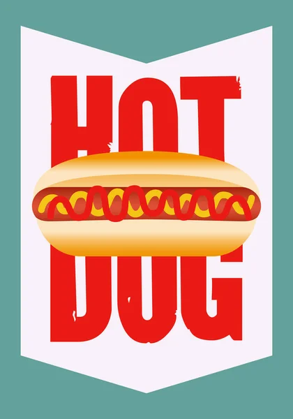 Hot Dog Typograficzne Vintage Styl Projekt Plakatu Ilustracja Wektora Wstecznego — Wektor stockowy