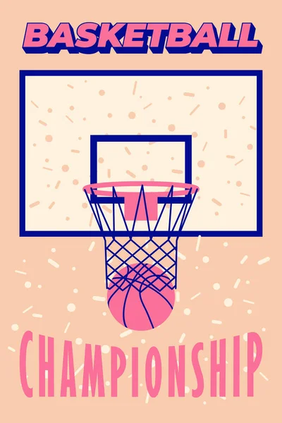 Basketbal Championship Typografische Vintage Stijl Poster Illustratie Van Retrovector — Stockvector