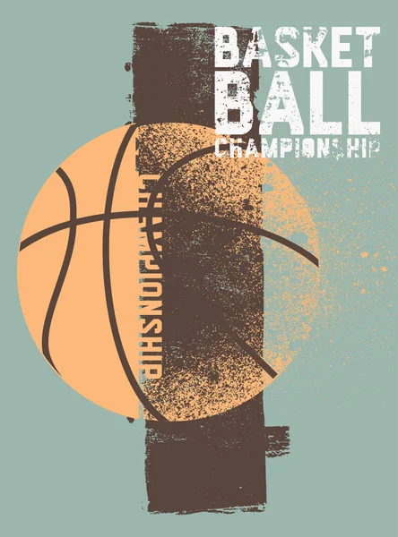 Basketball vintage grunge style poster. Retro vector illustration