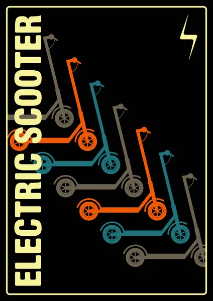 Noleggio Scooter Elettrico Servizio Condivisione Poster Stile Tipografico Illustrazione Vettoriale — Vettoriale Stock