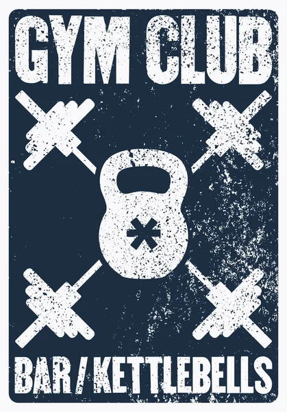 Diseño Tipográfico Póster Grunge Vintage Gym Club Ilustración Vectores Retro — Vector de stock